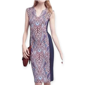 Anthropologie HD in Paris Cleo Jacquard Colourblock Bodycon Sheath Dress Small